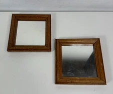 Vintage Two Mini Mirror Wood Frame 5.25" x 5.25"