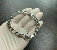 8.5" Men's Women's 316L Stainless Steel 8mm Silver Figaro Link Chain Bracelet