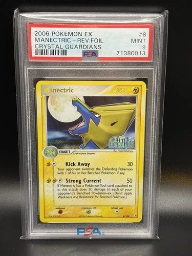 2006 MANECTRIC Pokemon Card #8 EX Crystal Guardians Reverse Holo Foil PSA 9
