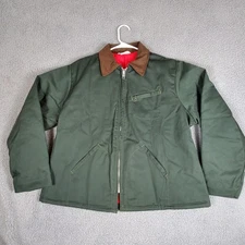 Vintage Key Imperial Work Jacket Mens Size Large Green Red Quilt Lined USA