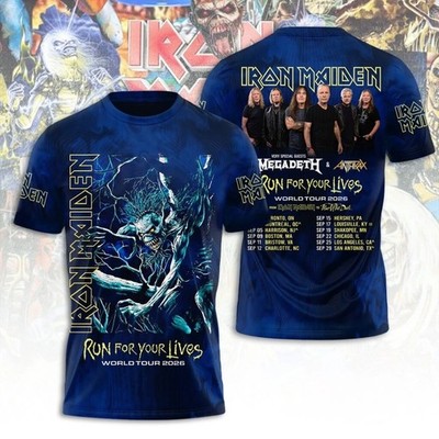 Iron 1Maiden 3D Apparel 2026 Tour Run For Your Lives Shirt Unisex S-5XL Style24