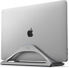 HumanCentric Vertical Laptop Stand f/ Desk in Space Grey Upright Adjustable Dock