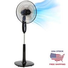 16" 3-Speed Pedestal Floor Fan Stand Fan Oscillating Dual Blades Tilted Head Fan