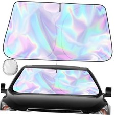 Iridescent Windshield Sun Shade, Reflective Car Sunshade, 57 x 31.5 in