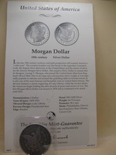 BULLION / COIN - USA 1888 Silver Morgan Dollar Franklin Mint