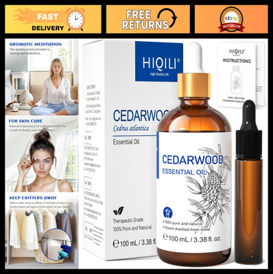 100% Natural Cedarwood Essential Oil 3.38 Fl Oz - Therapeutic Grade for Hair, Sk