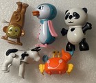Junk Drawer Lot Wind-up Toy Animals Panda, Crab, Cow, Penguin, Monkey, All Work! — photo 1