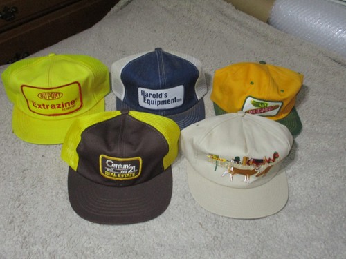 5 Various Advertisement Vintage Snapback Trucker Cap / Hat Made USA (Lot E) - Image 1
