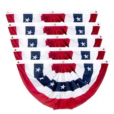 2x4 Ft American Pleated Fan Flag, Patriotic Half Bunting, Indoor Outdoor