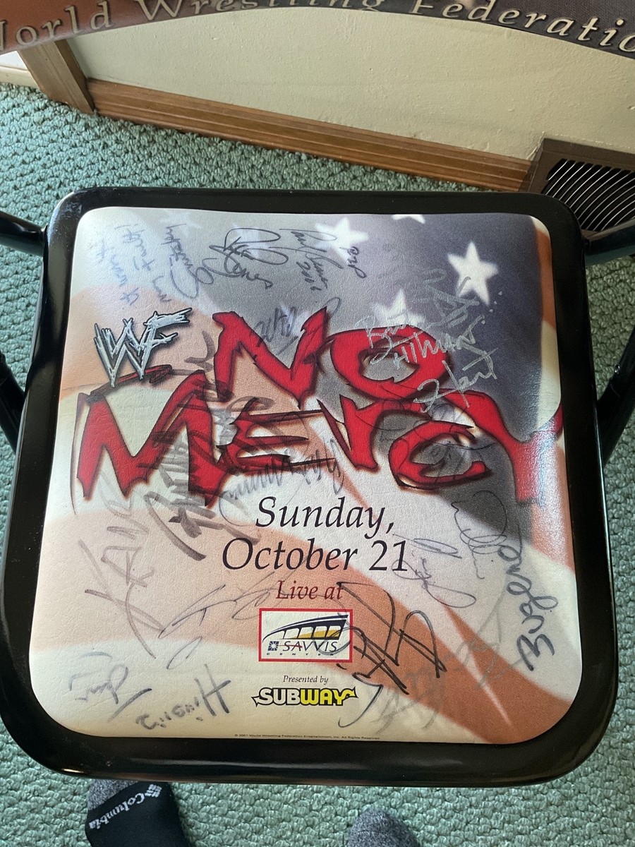 DJ CELORY WORLD CELO CUP 1994-2001 直筆サイン 2001 WWF NO MERCY SAVVIS CENTER ST. LOUIS, MO. MULTI SIGNED STEEL