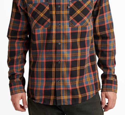 Junk Food Men's Camey Long Sleeve Plaid Shirt Black Size Medium - Picture 3 of 3