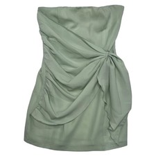 New Superdown Strapless Dress Womens Small Green Ruched Mini Party Y2K Retro