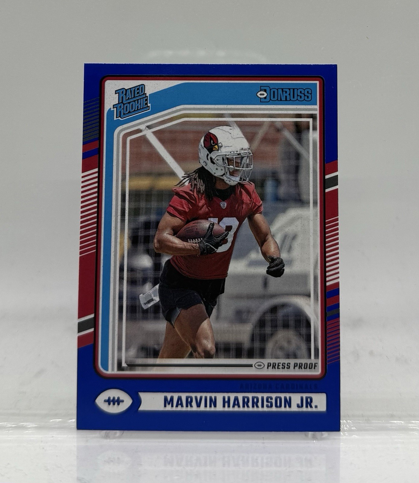 2024 Marvin Harrison Jr. Panini Donruss Rated Rookie Blue Press Proof Cardinals