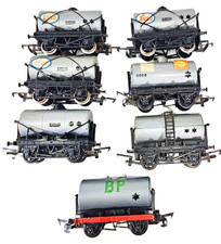Rake Of 7 Vintage Tri-ang Hornby OO Gauge Esso Shell BP Tanker Wagons Unboxed