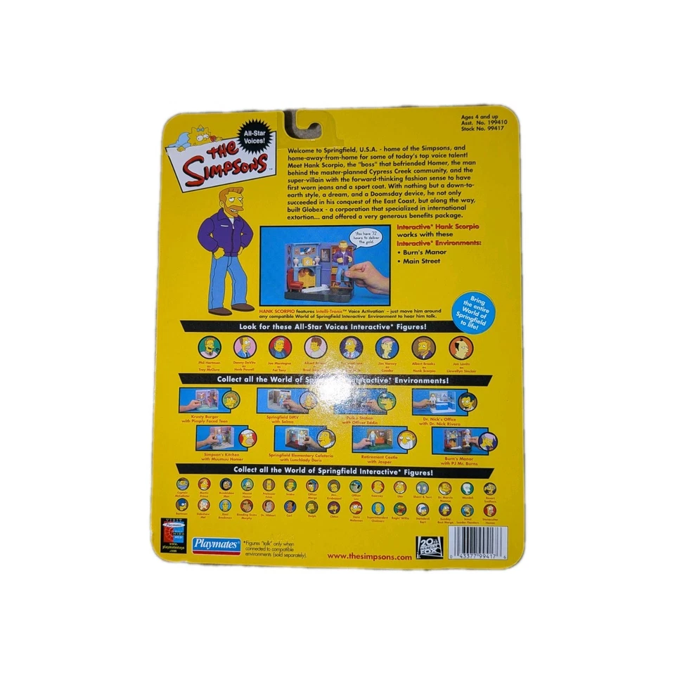 2002 Los Simpson Playmates Hank Escorpio nuevo en tarjeta All Star Voices Foto 2 de 2
