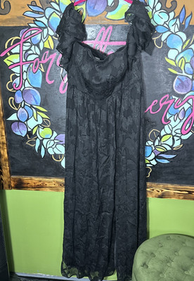 Azazie Atelier Victoria Black Maxi Formal Wedding Dress, Size 16