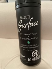 2pk Plant Based Multi Surface Cleaning Wipes Peppermint Sage 30ct Paraben Free