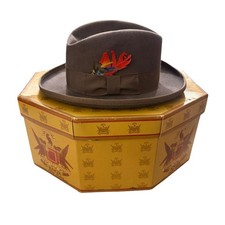 Bailey Fedora Black Pure Wool Hat with Feather and New York Knox Vintage Box Set