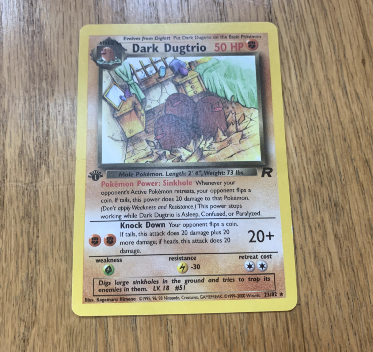 Dark Dugtrio 23/82 1st Edition Team Rocket – Vintage Pokémon Card NM