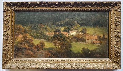 Gemälde Öl Landschaft Dorf Österreich Karl Eduard Onken Signiert 1929