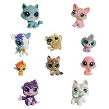 Littlest Pet Shop LPS 10 personaggi animali misti da collezione gatti cani autentici 1J