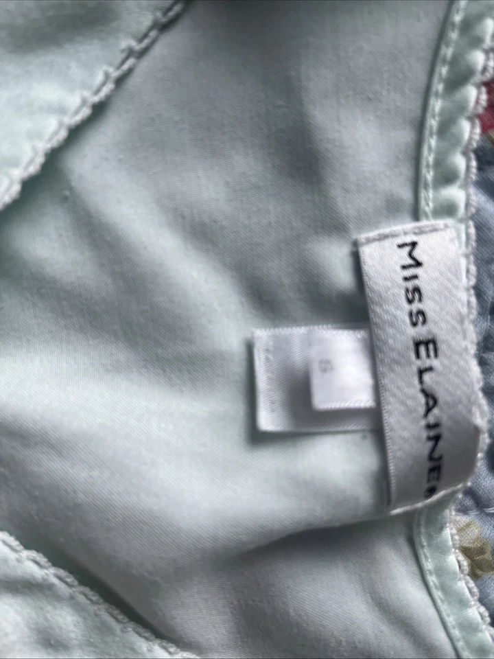 Camisón vintage años 80 Miss Elaine manga larga verde menta talla pequeña Foto 4 de 4