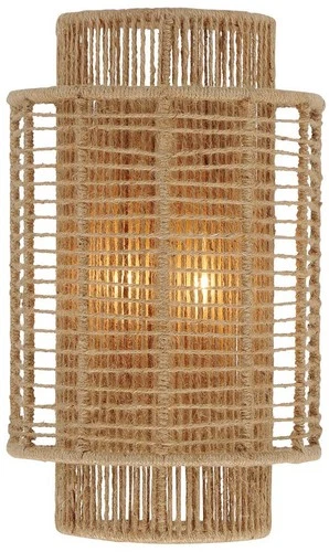 Crystorama Jayna 16" High Rustic Coastal Natural Jute Wall Sconce - Picture 1 of 6