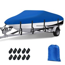 Boat Cover 14-22FT Heavy Duty Waterproof Fit V-Hull Marine Speedboat Fishing Ski