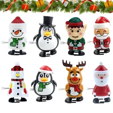 Christmas Wind Up Toys 8 Pieces Fun Jumping Walking Home Decor For Kids Adults