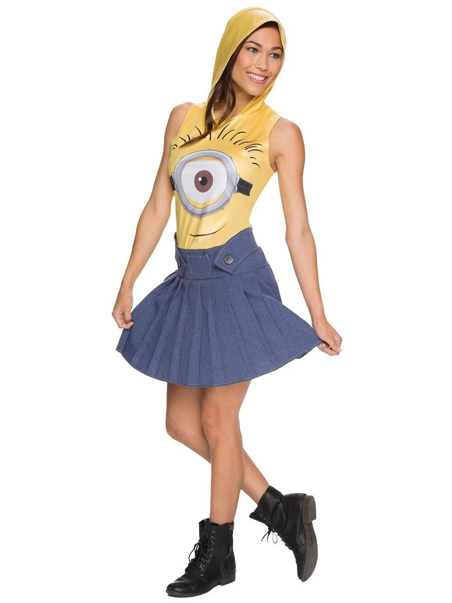 minion theme party dress Adult Minions Bling Dress Costume, Yellow/Black/Red, Small