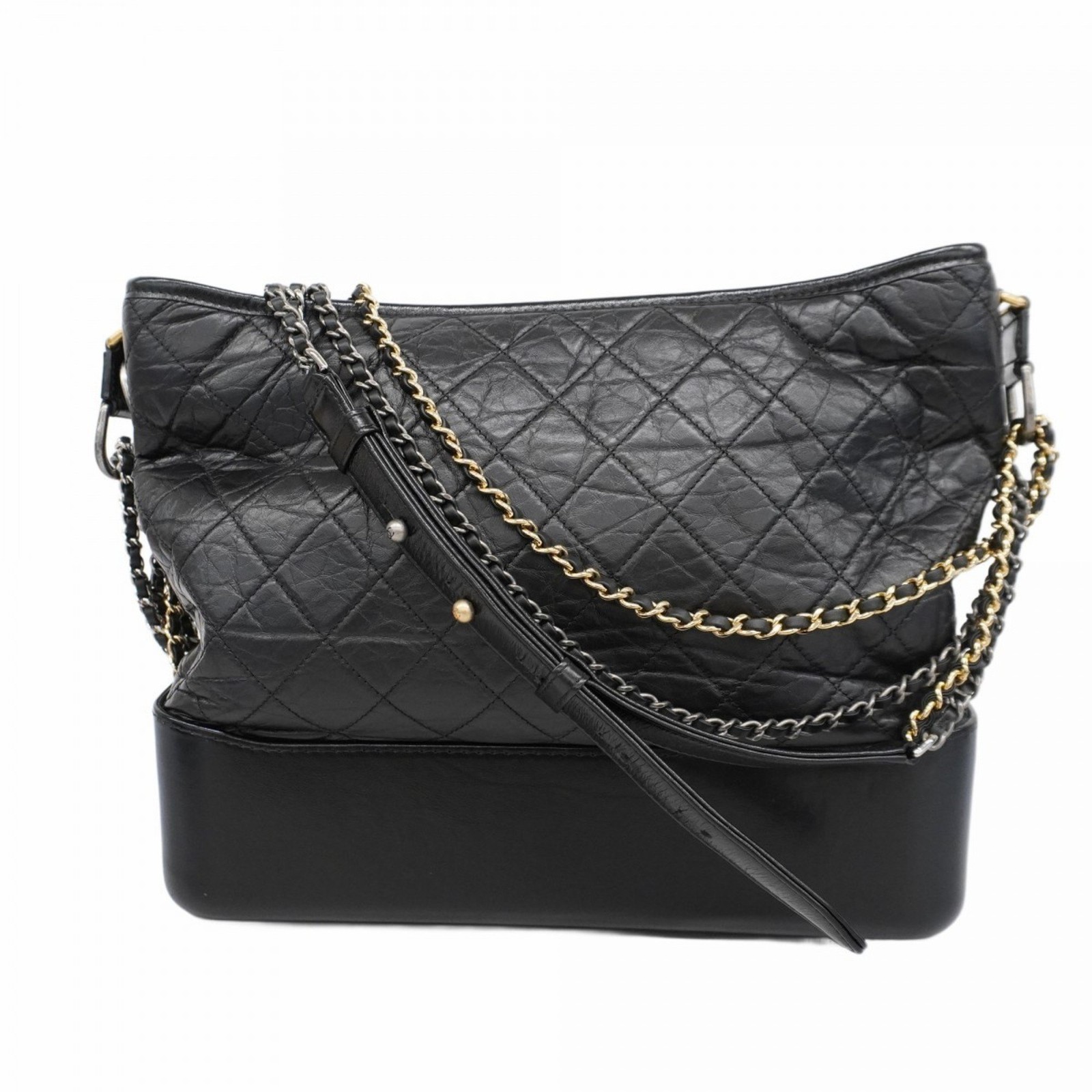 Chanel Black Matelasse Calfskin Chain Shoulder Bag for Women GZl1a2lp-image