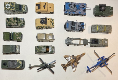 #ad #ad Vintage Military Toy Lot 18pc Diecast amp; Plastic Tanks Planes Trucks Camo $35.00