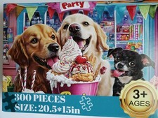 300 Pieces Puzzles for Adults  Dog Birthday Party Jigsaw Puzzles 300 Piece for