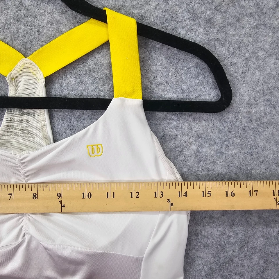 Wilson Tennis Dress Womens XS White Yellow Trim Stretch Performance Sporty Prep - Image 4 of 4