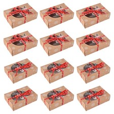 12Pcs Christmas Cookie Box Food  Baking Box for Packaging Cakes5357