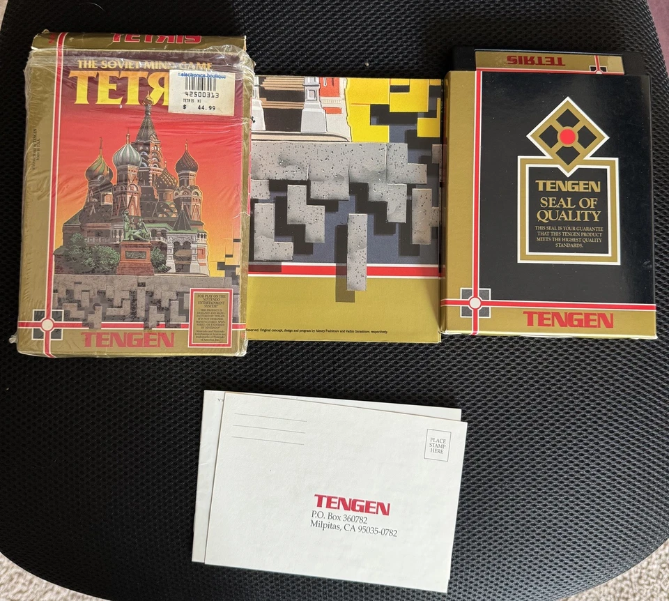 Tetris (NES, 1989) – Tengen “The Soviet Mind Game” | Complete in Box  w/ Poster! - Image 4 of 4