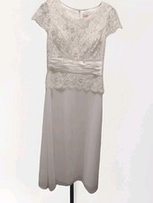 NEW Juliet Elegant White Beaded Wedding Dress Sz.M With White Ruched Waistband