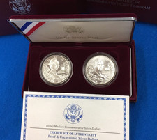 1999 Dolley Madison Silver Proof & BU Dollar Coin Set w/Box + COA