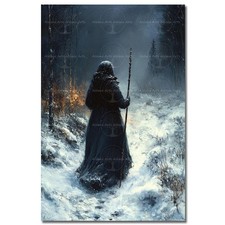 MYSTICAL CAILLEACH ART PRINT, Winter Goddess Witchy Celtic Poster, Gothic