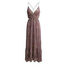 ASTR the Label Pink Ditsy Floral Cutout Maxi Dress Large NEW
