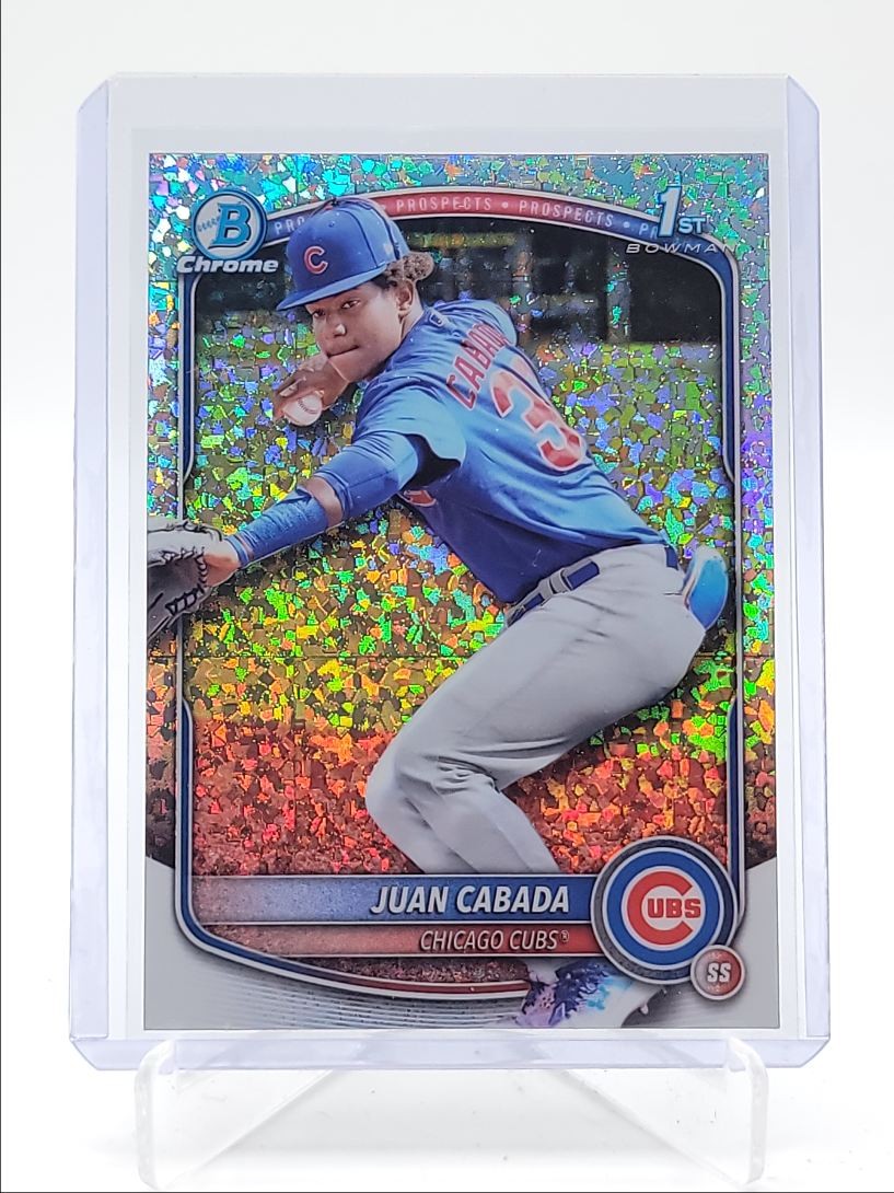 JUAN CABADA 2025 BOWMAN CHROME 1ST MINI DIAMOND REFRACTOR CUBS Q6027