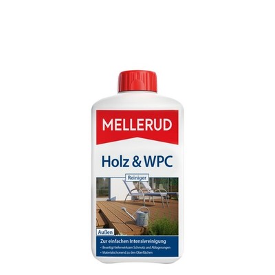 MELLERUD Holz & WPC Reiniger | 1 x 1 l | Tiefenwirksame Reinigung für Holz & WPC