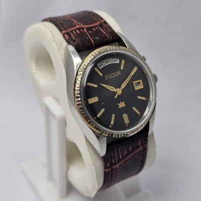 Ricoh President Automatic Day/Date Black Dial Vintage Men's Watch