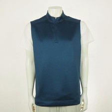 Adidas Golf Blue Club Quarter-Zip Jacket Vest Mens Large Blue 1/4-Zip Tech Blend