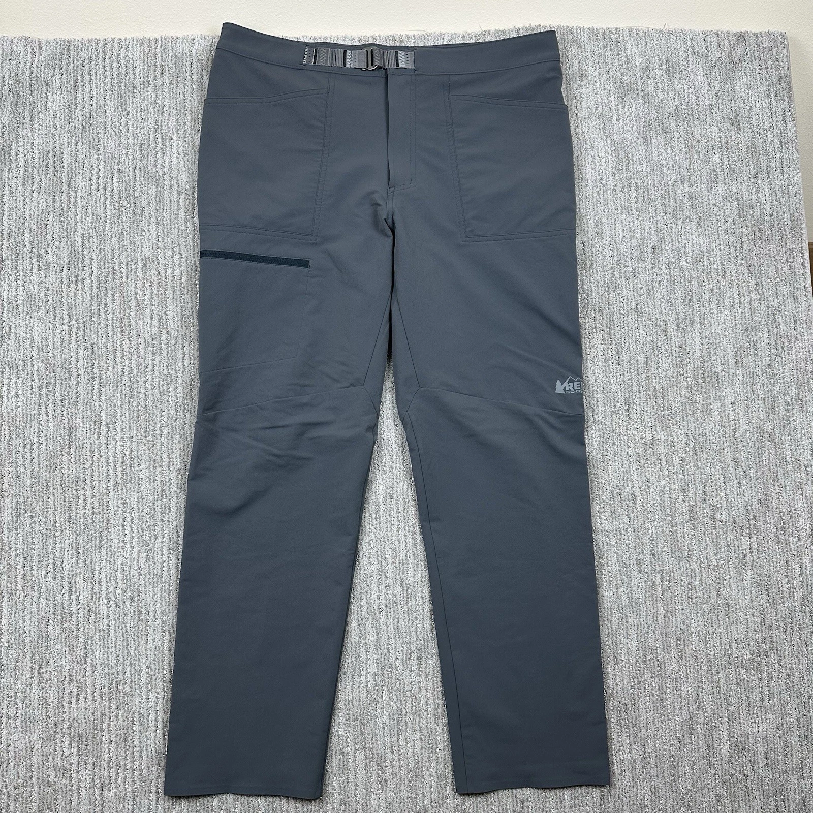 REI Coop Activator V2 Softshell Pants Mens 38x32 Semi Fitted Hiking Trail Gray
