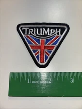 🔥 Triumph Motorcycle Embroidered Iron On Patch Biker MC Cafe Racer English Moto