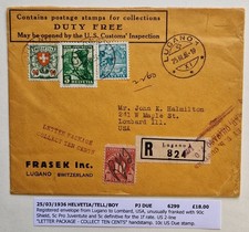 Switzerland 1936 Cover from Lugano to Lombard United States.