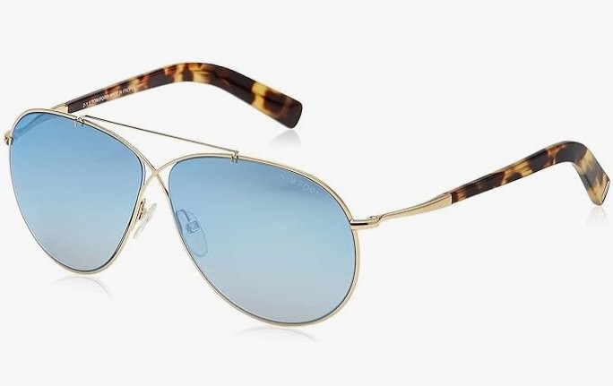 Tom Ford FT0374 28X 61mm Gold Eva Pilot Mirrored Sunglasses  display picture 1