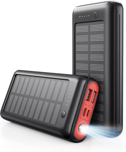 Solar Powerbank 27000Mah, 22,5W PD20W Power Bank Schnell Aufladende, Tragbares-image