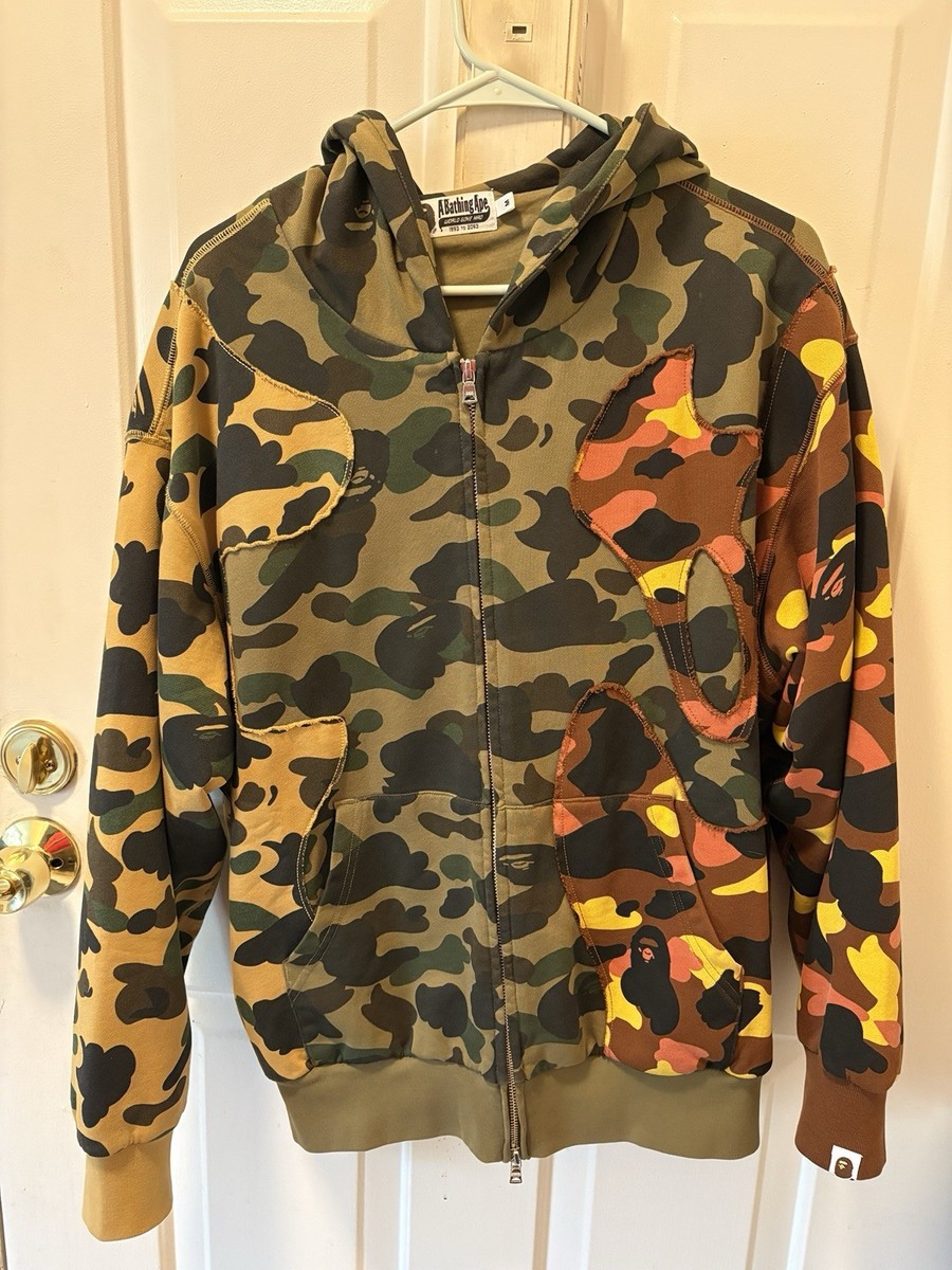 BAPE 1st Camo Upcycled Relaxed Fit Full Zip Hoodie (Multicolor) | eBay